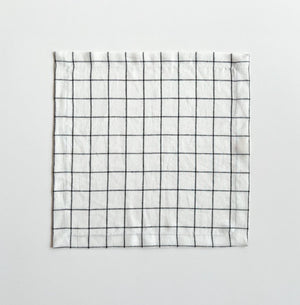 White Windowpane Linen Napkin