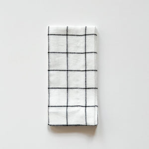 White Windowpane Linen Napkin