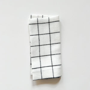 White Windowpane Linen Napkin