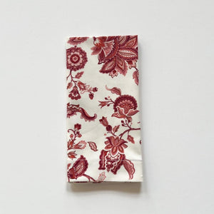 Red Floral Poplin Napkin