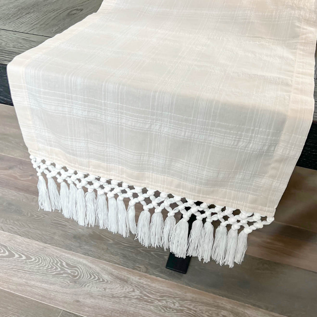 Dobby Fringe Table Runner