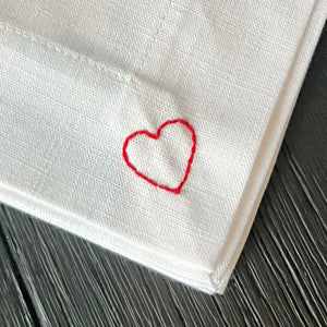 Valentine's Day White Linen Napkin