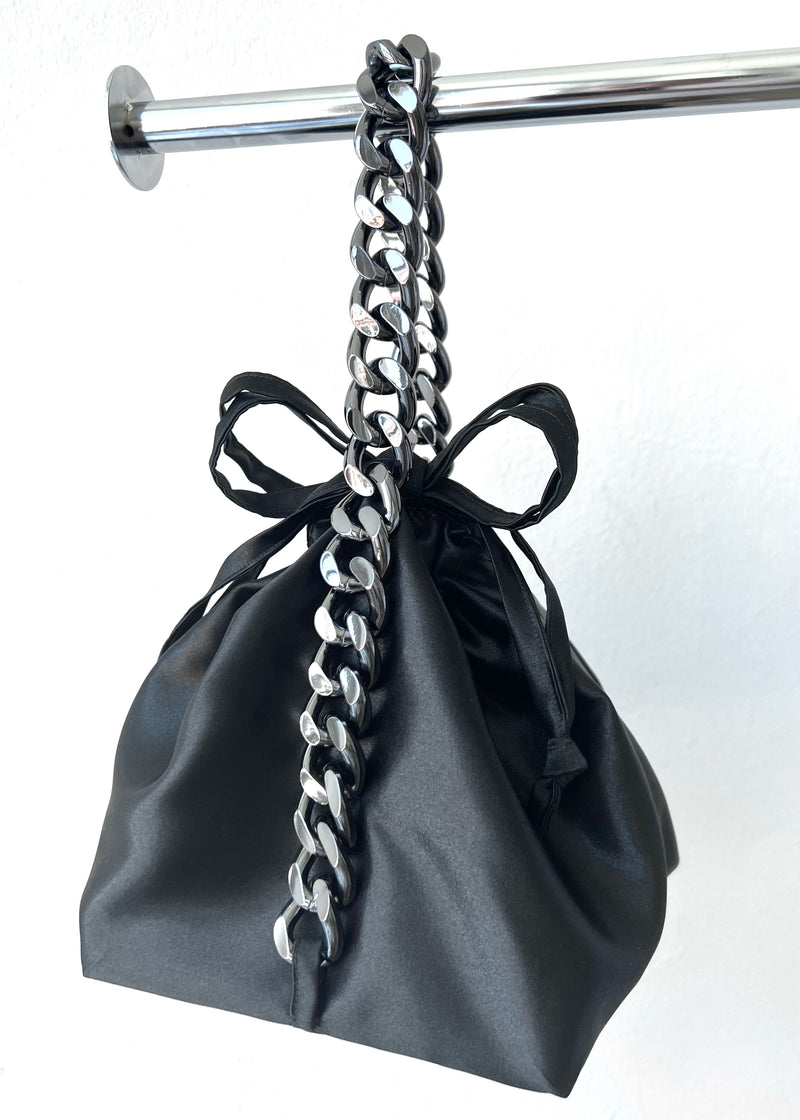 Satin drawstring discount bag