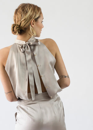 Raglan Silk Tie Blouse