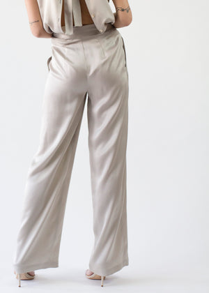 Silk Wide Leg Trouser