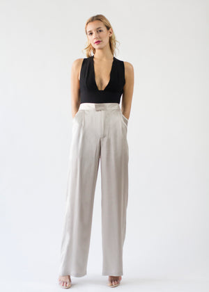 Silk Wide Leg Trouser