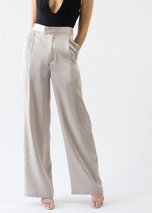 Silk Wide Leg Trouser