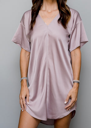 Satin T-shirt Dress