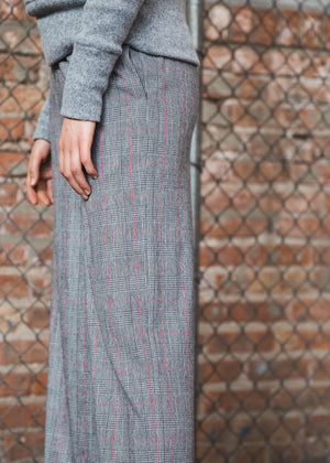 Glen Plaid Wide Leg Trouser